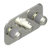 THG - Trim For Thg Thermostat With 2 Valves Ref. 5 401ahm/us Rough Part Supplied With Fixing Box, Item To Be Installed Horizontal - Nickel Polished