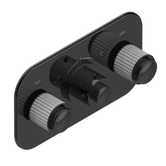 THG - Trim For Thg Thermostat With 2 Valves Ref. 5 401ahm/us Rough Part Supplied With Fixing Box, Item To Be Installed Horizontal - Brown Bronze Color PVD