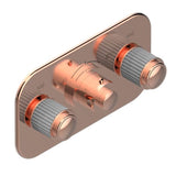 THG - Trim For Thg Thermostat With 2 Valves Ref. 5 401ahm/us Rough Part Supplied With Fixing Box, Item To Be Installed Horizontal - Blush PVD