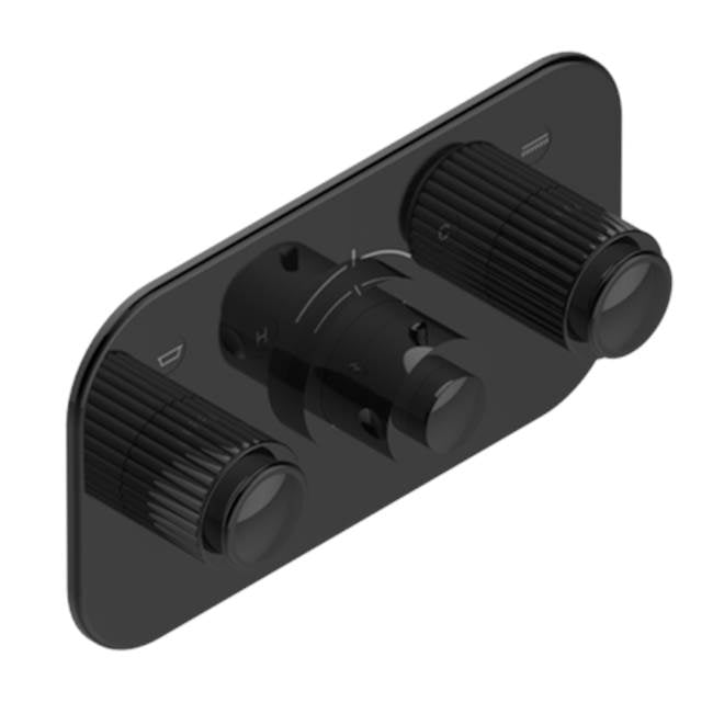 THG - Trim For Thg Thermostat With 2 Valves Ref. 5 401ahm/us Rough Part Supplied With Fixing Box, Item To Be Installed Horizontal - Brown Bronze Color PVD