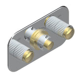 THG - Trim For Thg Thermostat With 2 Valves Ref. 5 401ahm/us Rough Part Supplied With Fixing Box, Item To Be Installed Horizontal - Chrome Polished Gold Polished