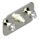 THG - Trim For Thg Thermostat With 2 Valves Ref. 5 401ahm/us Rough Part Supplied With Fixing Box, Item To Be Installed Horizontal - Nickel Polished