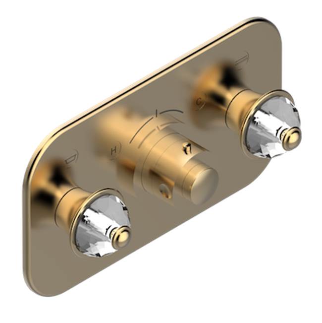 THG - Trim For Thg Thermostat With 2 Valves Ref. 5 401ahm/us Rough Part Supplied With Fixing Box, Item To Be Installed Horizontal - Matt Umber PVD