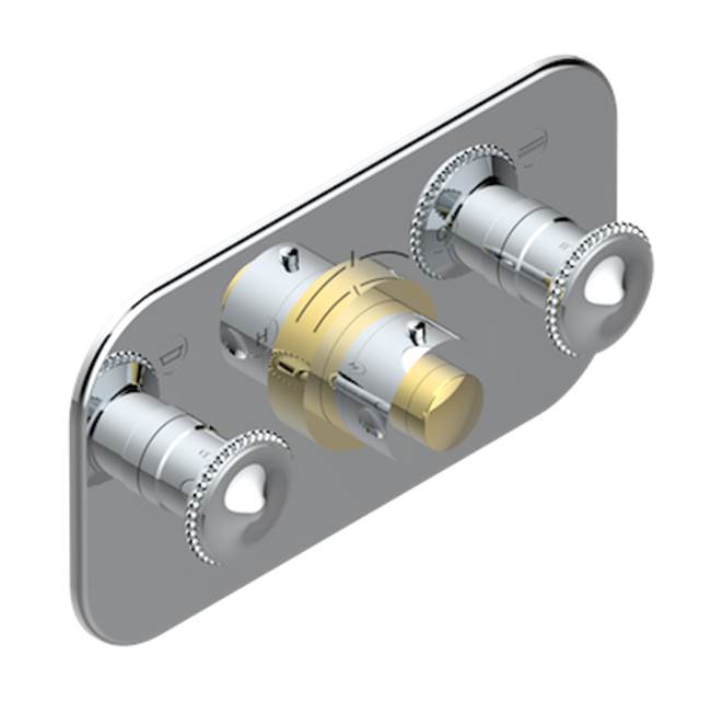 THG - Trim For Thg Thermostat With 2 Valves Ref. 5 401ahm/us Rough Part Supplied With Fixing Box, Item To Be Installed Horizontal - Chrome Polished Gold Polished