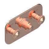 THG - Trim For Thg Thermostat With 2 Valves Ref. 5 401ahm/us Rough Part Supplied With Fixing Box, Item To Be Installed Horizontal - Blush PVD