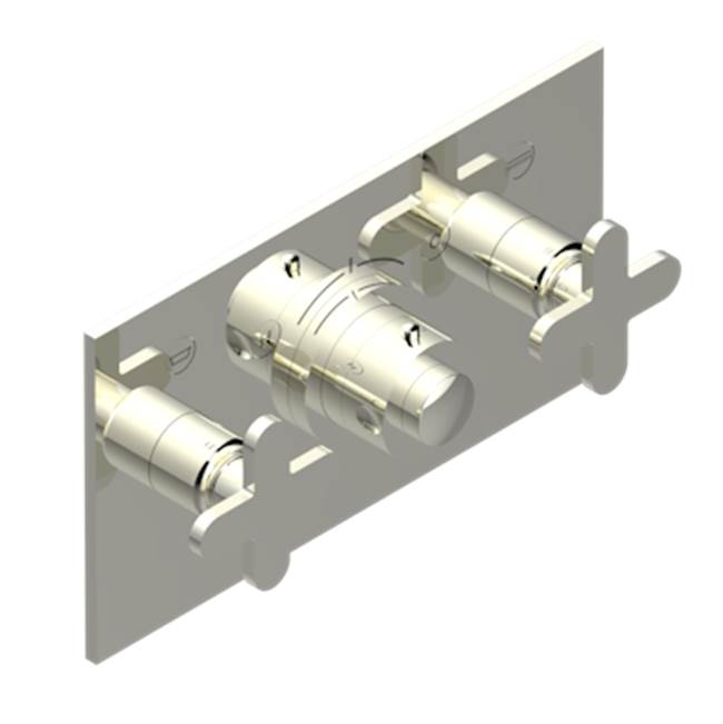 THG - Trim For Thg Thermostat With 2 Valves Ref. 5 401ahm/us Rough Part Supplied With Fixing Box, Item To Be Installed Horizontal - Nickel Polished