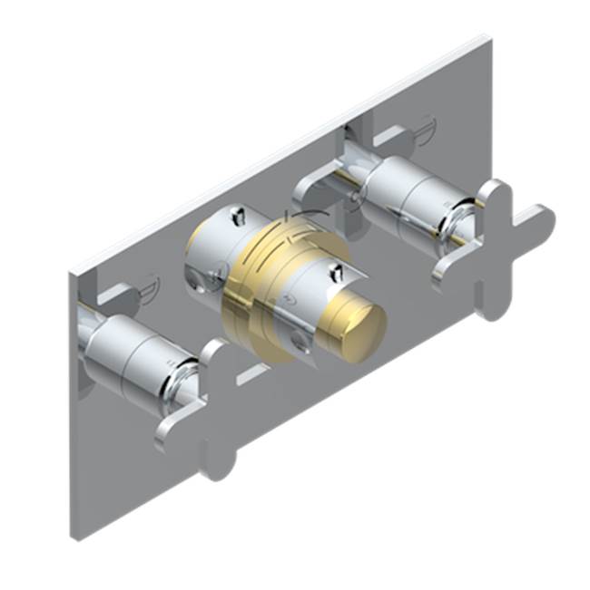 THG - Trim For Thg Thermostat With 2 Valves Ref. 5 401ahm/us Rough Part Supplied With Fixing Box, Item To Be Installed Horizontal - Chrome Polished Gold Polished