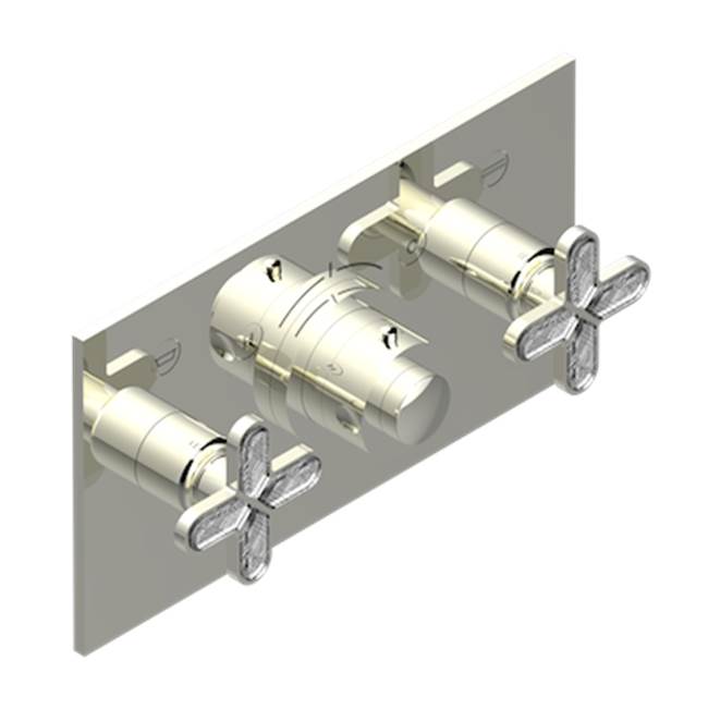 THG - Trim For Thg Thermostat With 2 Valves Ref. 5 401ahm/us Rough Part Supplied With Fixing Box, Item To Be Installed Horizontal - Nickel Polished