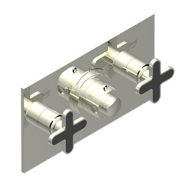 THG - Trim For Thg Thermostat With 2 Valves Ref. 5 401ahm/us Rough Part Supplied With Fixing Box, Item To Be Installed Horizontal - Nickel Polished