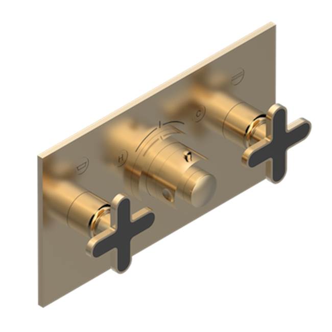 THG - Trim For Thg Thermostat With 2 Valves Ref. 5 401ahm/us Rough Part Supplied With Fixing Box, Item To Be Installed Horizontal - Matt Umber PVD