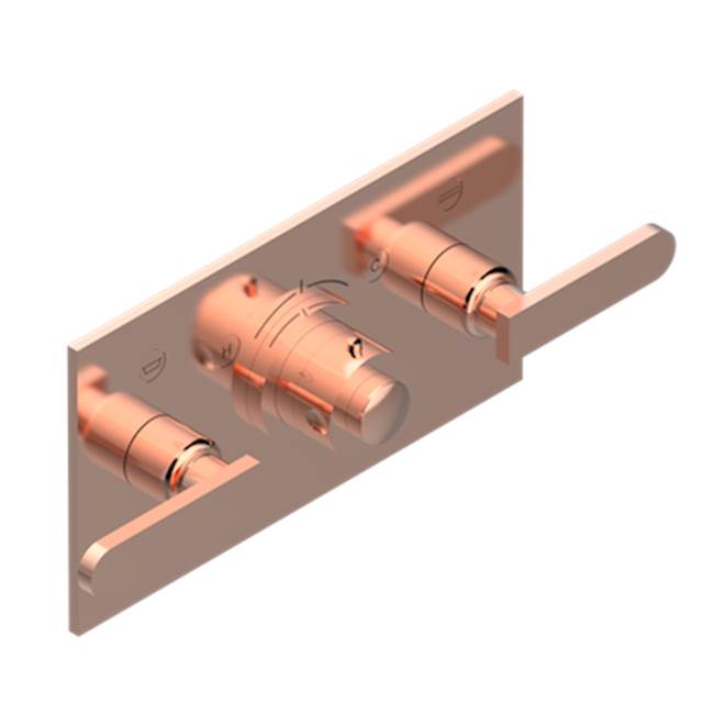 THG - Trim For Thg Thermostat With 2 Valves Ref. 5 401ahm/us Rough Part Supplied With Fixing Box, Item To Be Installed Horizontal - Blush PVD