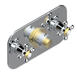 THG - Trim For Thg Thermostat With 2 Valves Ref. 5 401ahm/us Rough Part Supplied With Fixing Box, Item To Be Installed Horizontal - Chrome Polished Gold Polished