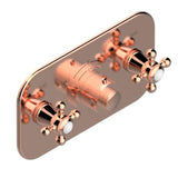 THG - Trim For Thg Thermostat With 2 Valves Ref. 5 401ahm/us Rough Part Supplied With Fixing Box, Item To Be Installed Horizontal - Blush PVD