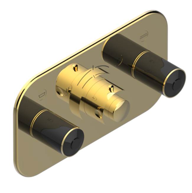 THG - Trim For Thg Thermostat With 2 Valves Ref. 5 401ahm/us Rough Part Supplied With Fixing Box, Item To Be Installed Horizontal - Gold Polished