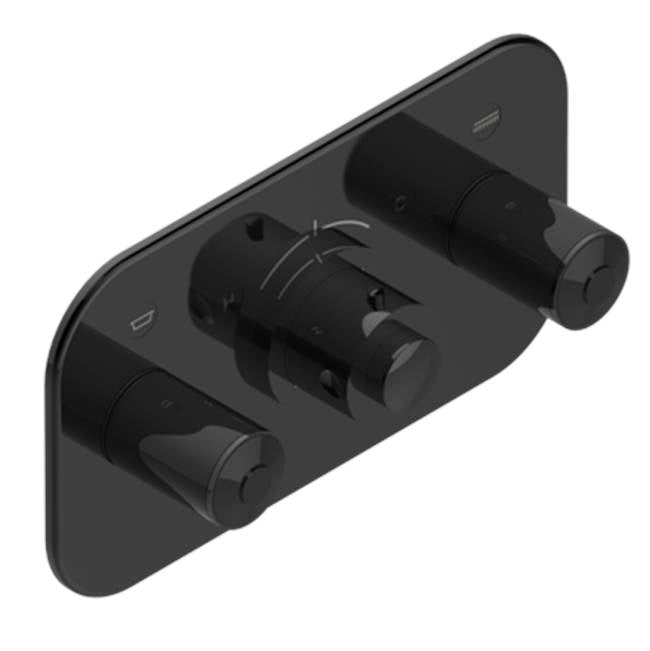 THG - Trim For Thg Thermostat With 2 Valves Ref. 5 401ahm/us Rough Part Supplied With Fixing Box, Item To Be Installed Horizontal - Brown Bronze Color PVD