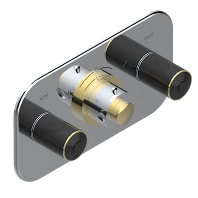 THG - Trim For Thg Thermostat With 2 Valves Ref. 5 401ahm/us Rough Part Supplied With Fixing Box, Item To Be Installed Horizontal - Chrome Polished Gold Polished