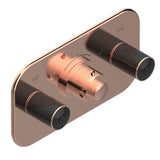 THG - Trim For Thg Thermostat With 2 Valves Ref. 5 401ahm/us Rough Part Supplied With Fixing Box, Item To Be Installed Horizontal - Blush PVD