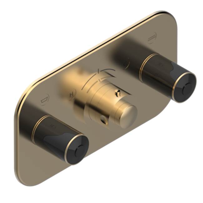 THG - Trim For Thg Thermostat With 2 Valves Ref. 5 401ahm/us Rough Part Supplied With Fixing Box, Item To Be Installed Horizontal - Matt Umber PVD
