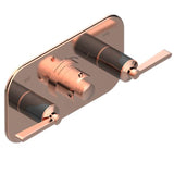 THG - Trim For Thg Thermostat With 2 Valves Ref. 5 401ahm/us Rough Part Supplied With Fixing Box, Item To Be Installed Horizontal - Blush PVD