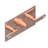 THG - Trim For Thg Thermostat With 2 Valves Ref. 5 401ahm/us Rough Part Supplied With Fixing Box, Item To Be Installed Horizontal - Blush PVD