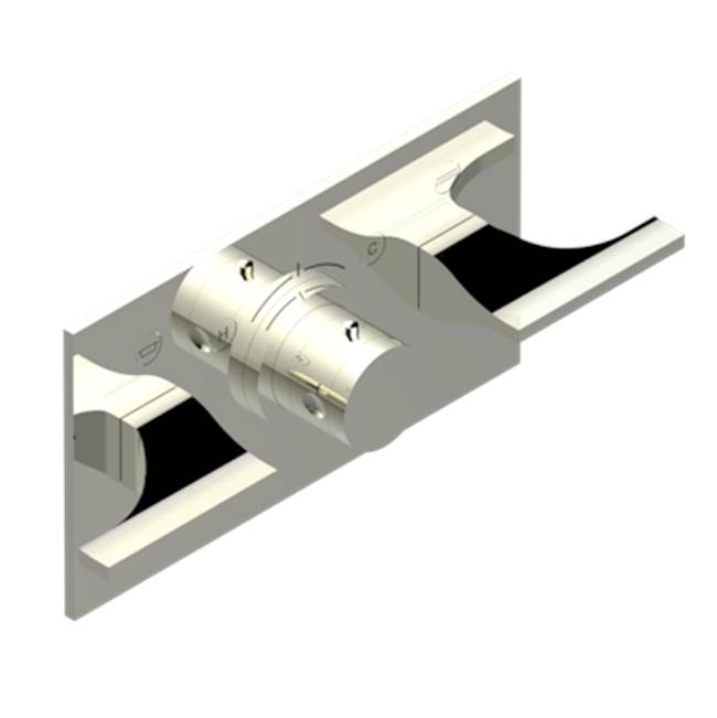 THG - Trim For Thg Thermostat With 2 Valves Ref. 5 401ahm/us Rough Part Supplied With Fixing Box, Item To Be Installed Horizontal - Nickel Polished