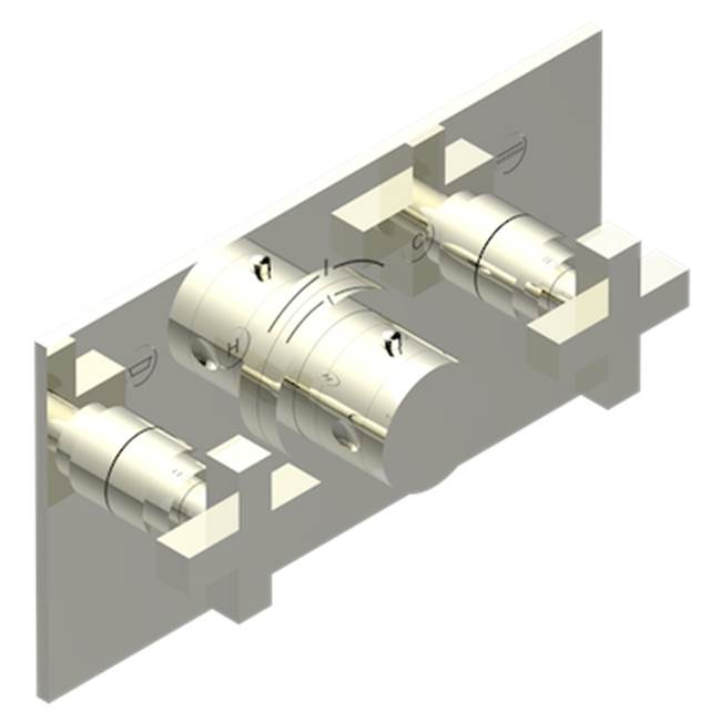 THG - Trim For Thg Thermostat With 2 Valves Ref. 5 401ahm/us Rough Part Supplied With Fixing Box, Item To Be Installed Horizontal - Nickel Polished