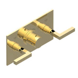 THG - Trim For Thg Thermostat With 2 Valves Ref. 5 401ahm/us Rough Part Supplied With Fixing Box, Item To Be Installed Horizontal - Gold Color PVD
