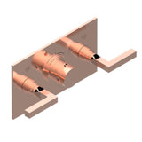 THG - Trim For Thg Thermostat With 2 Valves Ref. 5 401ahm/us Rough Part Supplied With Fixing Box, Item To Be Installed Horizontal - Blush PVD