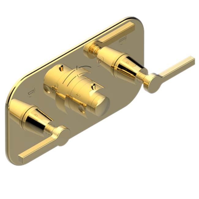 THG - Trim For Thg Thermostat With 2 Valves Ref. 5 401ahm/us Rough Part Supplied With Fixing Box, Item To Be Installed Horizontal - Gold Polished