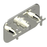THG - Trim For Thg Thermostat With 2 Valves Ref. 5 401ahm/us Rough Part Supplied With Fixing Box, Item To Be Installed Horizontal - Nickel Polished