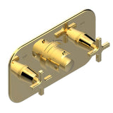 THG - Trim For Thg Thermostat With 2 Valves Ref. 5 401ahm/us Rough Part Supplied With Fixing Box, Item To Be Installed Horizontal - Gold Color PVD