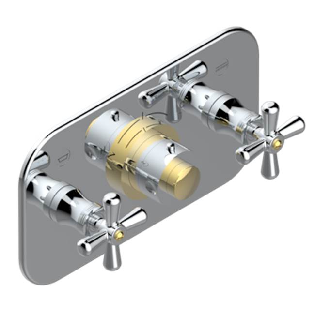 THG - Trim For Thg Thermostat With 2 Valves Ref. 5 401ahm/us Rough Part Supplied With Fixing Box, Item To Be Installed Horizontal - Chrome Polished Gold Polished