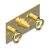 THG - Trim For Thg Thermostat With 2 Valves Ref. 5 401ahm/us Rough Part Supplied With Fixing Box, Item To Be Installed Horizontal - Gold Color PVD