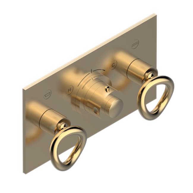 THG - Trim For Thg Thermostat With 2 Valves Ref. 5 401ahm/us Rough Part Supplied With Fixing Box, Item To Be Installed Horizontal - Matt Umber PVD