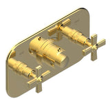 THG - Trim For Thg Thermostat With 2 Valves Ref. 5 401ahm/us Rough Part Supplied With Fixing Box, Item To Be Installed Horizontal - Gold Color PVD