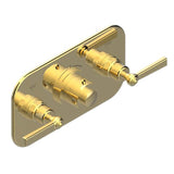 THG - Trim For Thg Thermostat With 2 Valves Ref. 5 401ahm/us Rough Part Supplied With Fixing Box, Item To Be Installed Horizontal - Gold Color PVD
