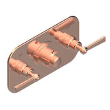 THG - Trim For Thg Thermostat With 2 Valves Ref. 5 401ahm/us Rough Part Supplied With Fixing Box, Item To Be Installed Horizontal - Blush PVD