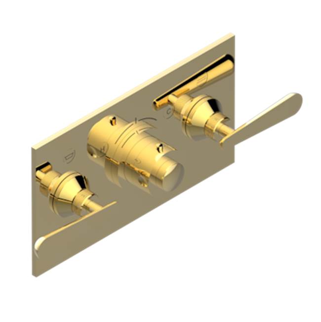 THG - Trim For Thg Thermostat With 2 Valves Ref. 5 401ahm/us Rough Part Supplied With Fixing Box, Item To Be Installed Horizontal - Gold Polished