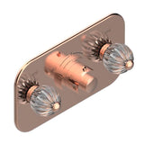 THG - Trim For Thg Thermostat With 2 Valves Ref. 5 401ahm/us Rough Part Supplied With Fixing Box, Item To Be Installed Horizontal - Blush PVD