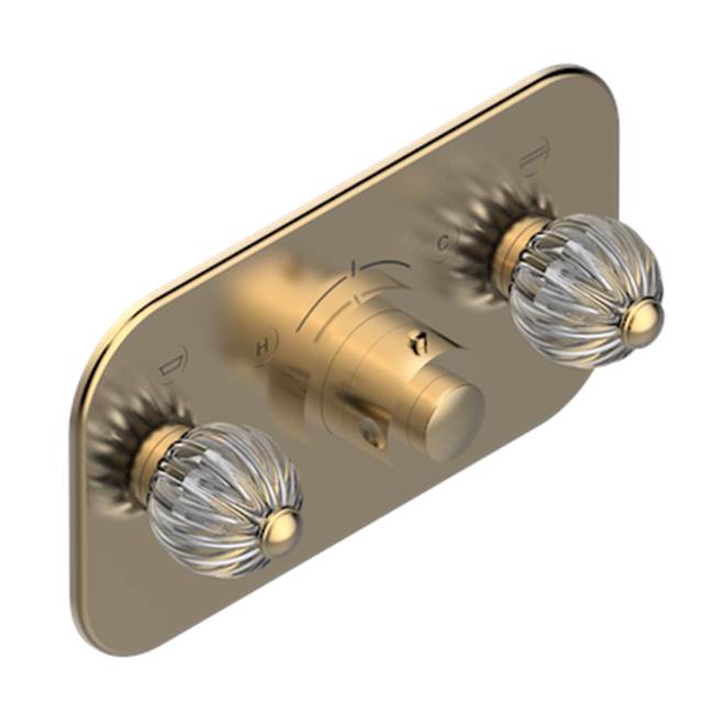 THG - Trim For Thg Thermostat With 2 Valves Ref. 5 401ahm/us Rough Part Supplied With Fixing Box, Item To Be Installed Horizontal - Matt Umber PVD