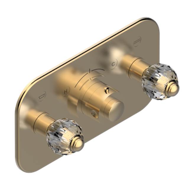 THG - Trim For Thg Thermostat With 2 Valves Ref. 5 401ahm/us Rough Part Supplied With Fixing Box, Item To Be Installed Horizontal - Matt Umber PVD