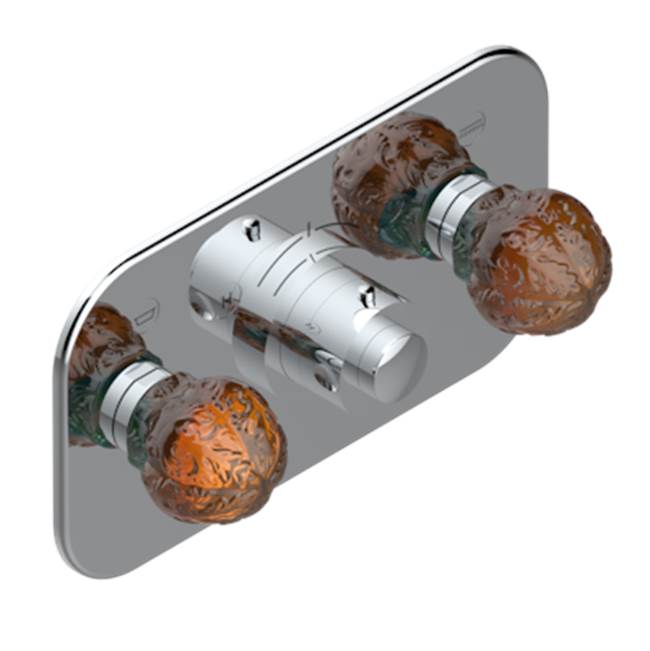 THG - Trim For Thg Thermostat With 2 Valves Ref. 5 401ahm/us Rough Part Supplied With Fixing Box, Item To Be Installed Horizontal - Umber PVD
