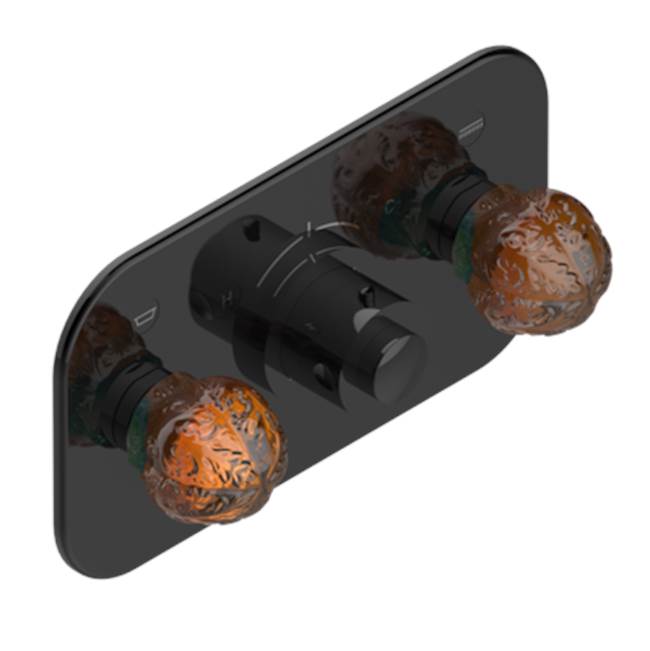 THG - Trim For Thg Thermostat With 2 Valves Ref. 5 401ahm/us Rough Part Supplied With Fixing Box, Item To Be Installed Horizontal - Brown Bronze Color PVD