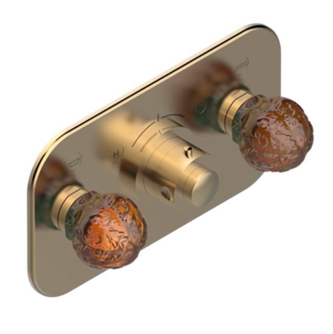 THG - Trim For Thg Thermostat With 2 Valves Ref. 5 401ahm/us Rough Part Supplied With Fixing Box, Item To Be Installed Horizontal - Matt Umber PVD