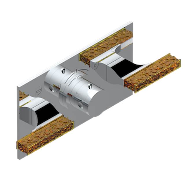 THG - Trim For Thg Thermostat With 2 Valves Ref. 5 401ahm/us Rough Part Supplied With Fixing Box, Item To Be Installed Horizontal - Umber PVD