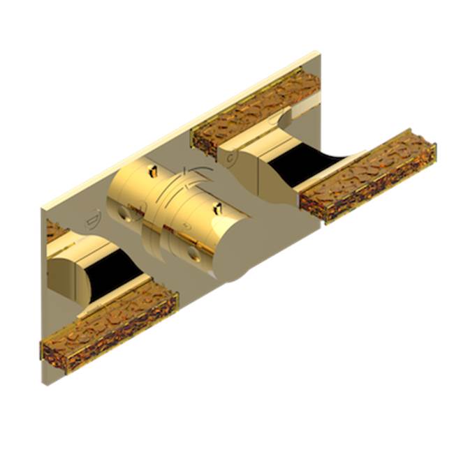 THG - Trim For Thg Thermostat With 2 Valves Ref. 5 401ahm/us Rough Part Supplied With Fixing Box, Item To Be Installed Horizontal - Gold Polished