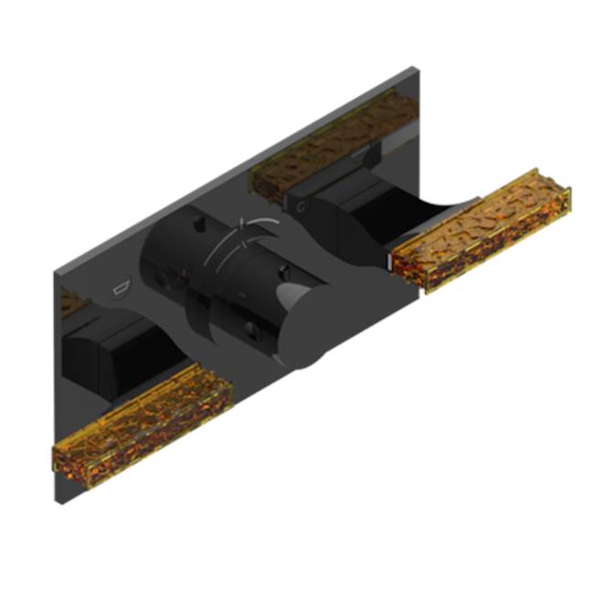 THG - Trim For Thg Thermostat With 2 Valves Ref. 5 401ahm/us Rough Part Supplied With Fixing Box, Item To Be Installed Horizontal - Brown Bronze Color PVD