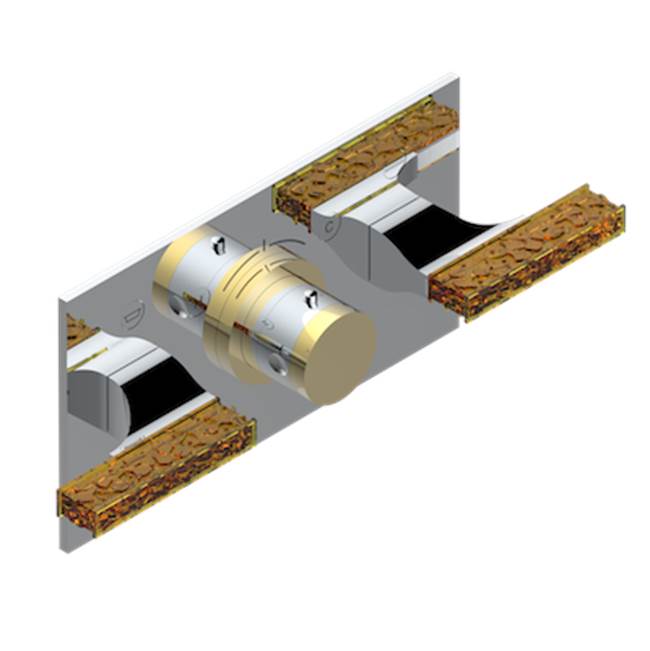 THG - Trim For Thg Thermostat With 2 Valves Ref. 5 401ahm/us Rough Part Supplied With Fixing Box, Item To Be Installed Horizontal - Chrome Polished Gold Polished