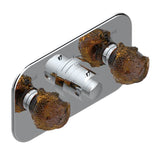 THG - Trim For Thg Thermostat With 2 Valves Ref. 5 401ahm/us Rough Part Supplied With Fixing Box, Item To Be Installed Horizontal - Umber PVD