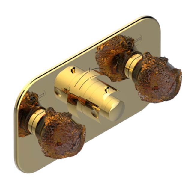 THG - Trim For Thg Thermostat With 2 Valves Ref. 5 401ahm/us Rough Part Supplied With Fixing Box, Item To Be Installed Horizontal - Gold Polished